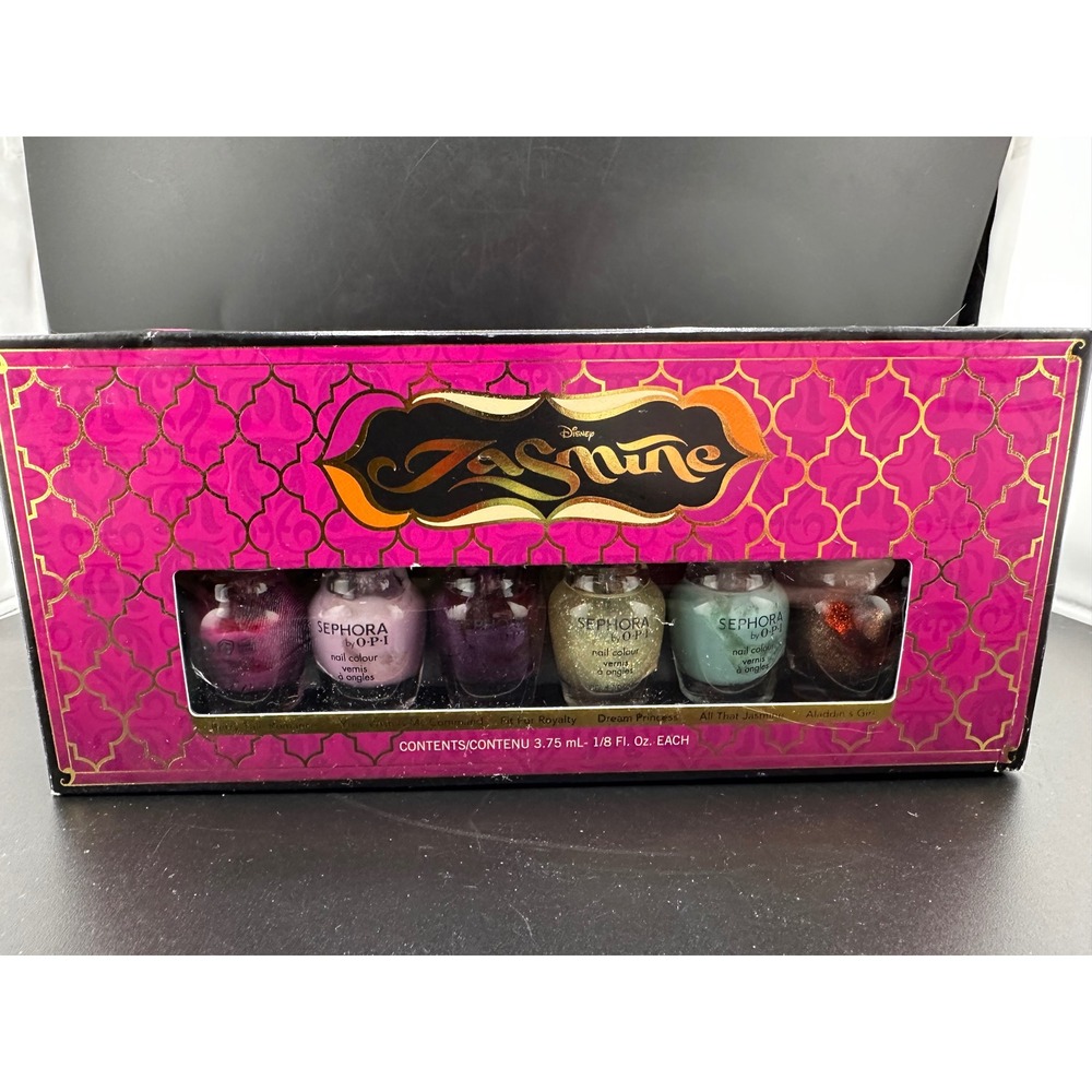 NEW OPEN BOX Sephora by OPI Disney Jasmine Nail Polish Set 6pc Multicolor 2012